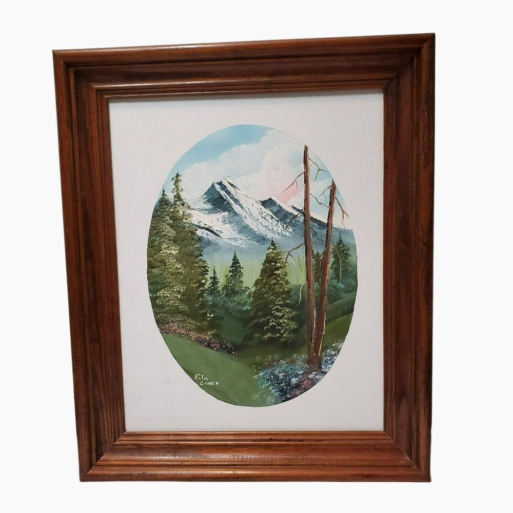 Original Oil Painting, Framed, Signed, Mountain Landscape, Rita Cooper Art